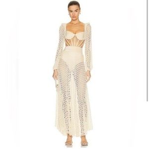 Pat BO Crochet Maxi Bustier Dress